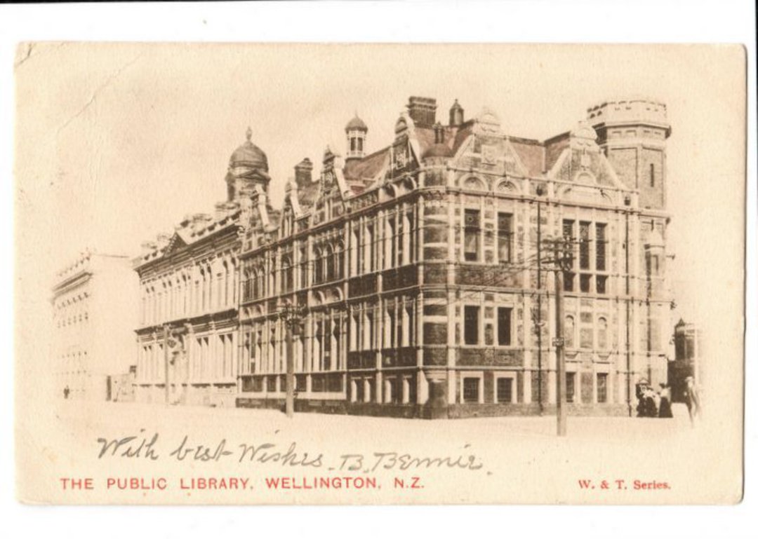 Early Undivided Postcard of The Public Library Wellington. - 47471 - Postcard image 0