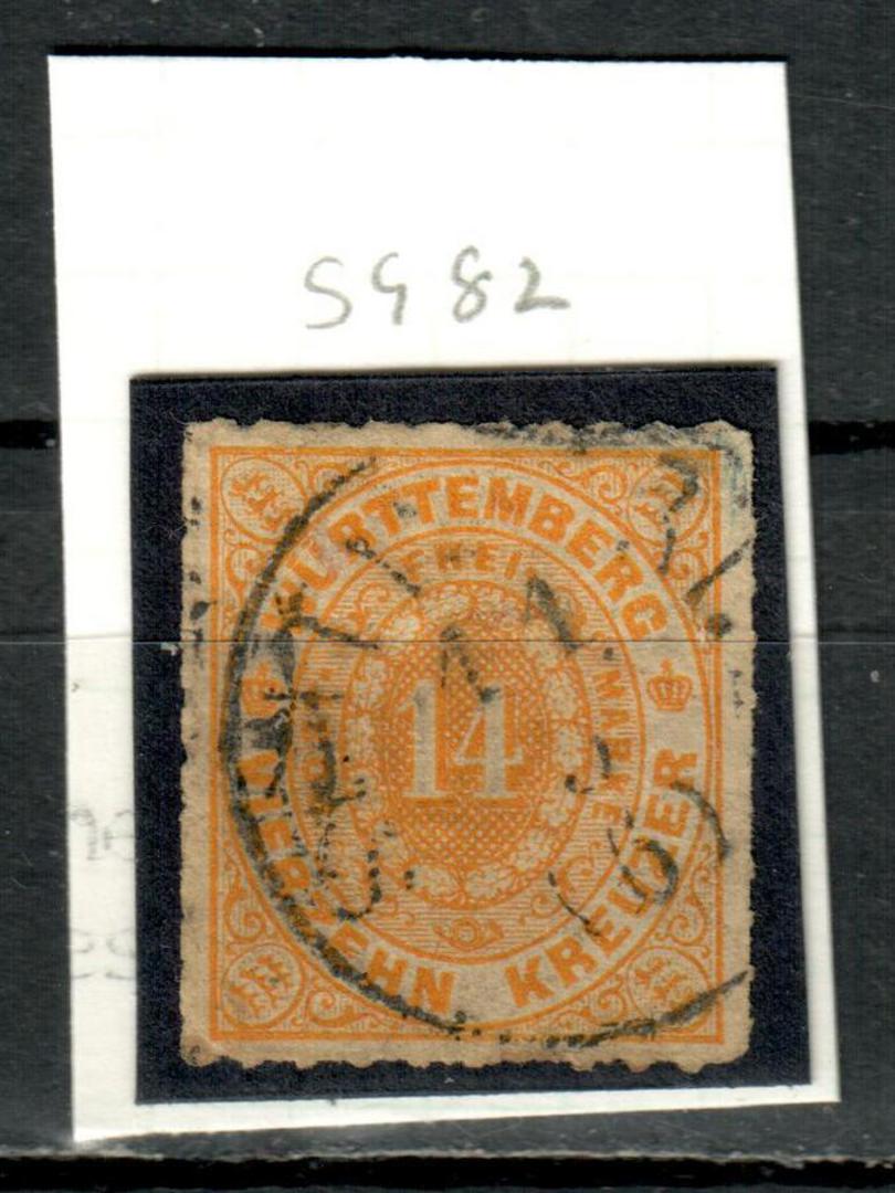 WURTEMBURG 1869 Definitive 14k Orange-Yellow. From the collection of H Pies-Lintz. - 9461 - GU image 0