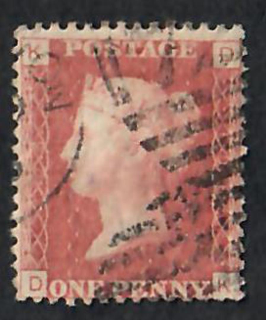 GREAT BRITAIN 1858 1d Red. Plate 108. Letters KDDK. - 70108 - FU image 0