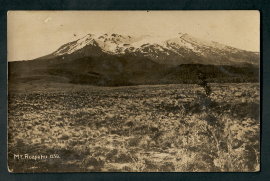 Real Photograph of Mt Ruapehu. I think this is from the Desert Road. - 46803 - Postcard image 0