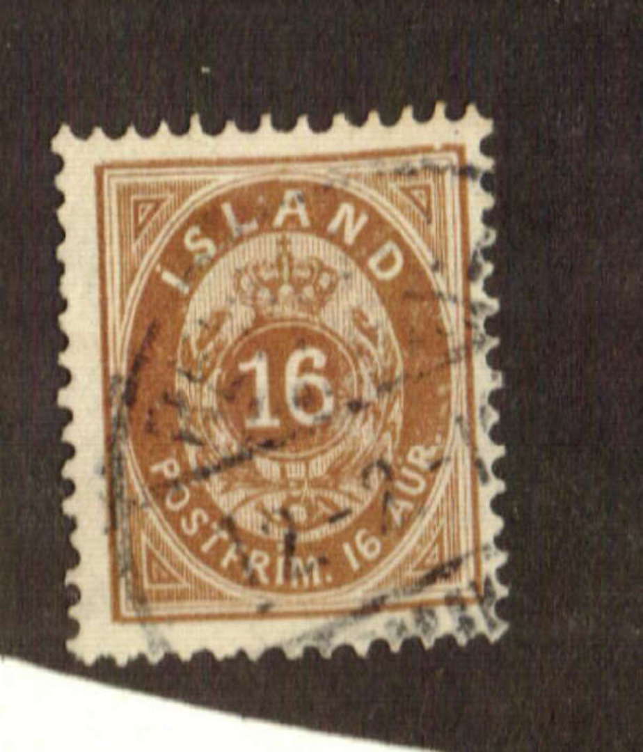 ICELAND 1896 16 aur Brown. A very nice copy. Fresh and clean. - 71420 - FU image 0