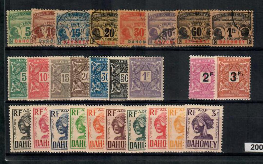 DAHOMEY Selection of Postage Dues 1906 to 1941. includes SG D33- D40, set of 8. Mainly VFU and MNG. - 20081 - Mixed image 0