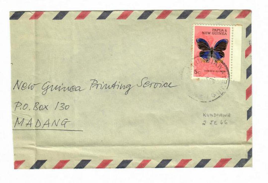 PAPUA NEW GUINEA 1966 Airmail Letter from Kundiawa to Madang. Folded. - 32168 - PostalHist image 0