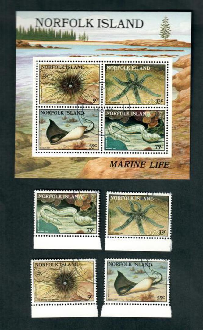 NORFOLK ISLAND 1986 Marine Life. Set of 4 and miniature sheet. - 52419 - VFU image 0