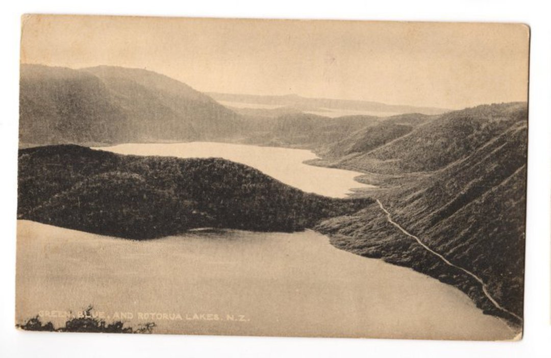 Real Photograph of Green Blue and Rotorua Lakes. - 45949 - Postcard image 0