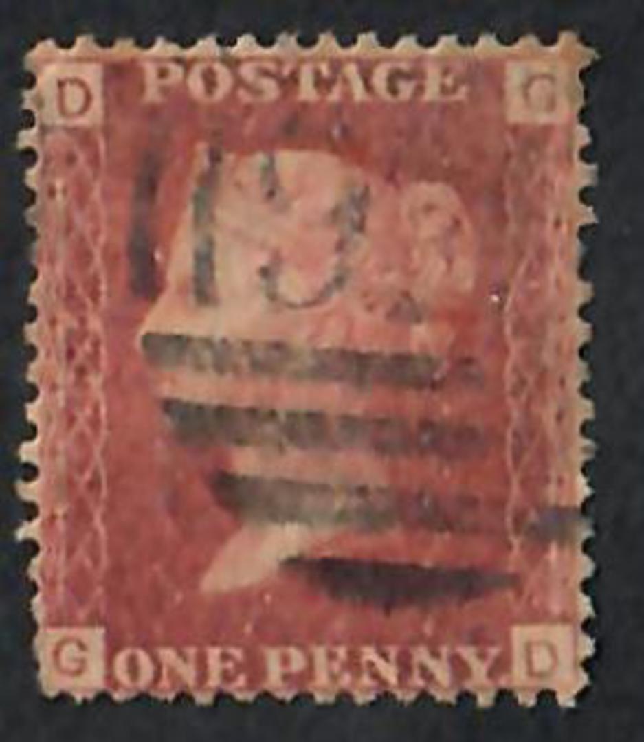 GREAT BRITAIN 1858 1d Red. Plate 105. Letters DGGD. - 70105 - Used image 0
