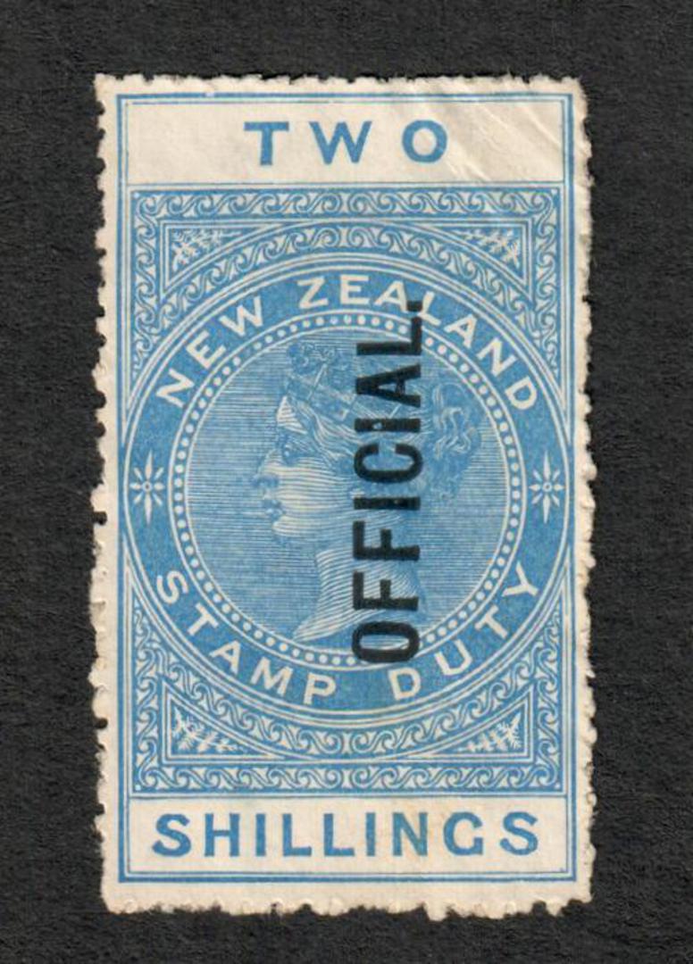 NEW ZEALAND 1882 Long Type Postal Fiscal Official 2/- Blue. - 4119 - MNG image 0
