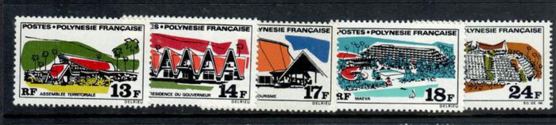 FRENCH POLYNESIA 1969 Polynesian Buildings. Set of 5. - 50651 - UHM image 0