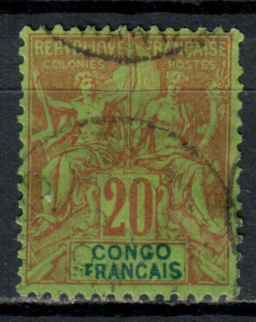FRENCH CONGO 1892 Definitive 20c Red on green. - 39845 - VFU image 0