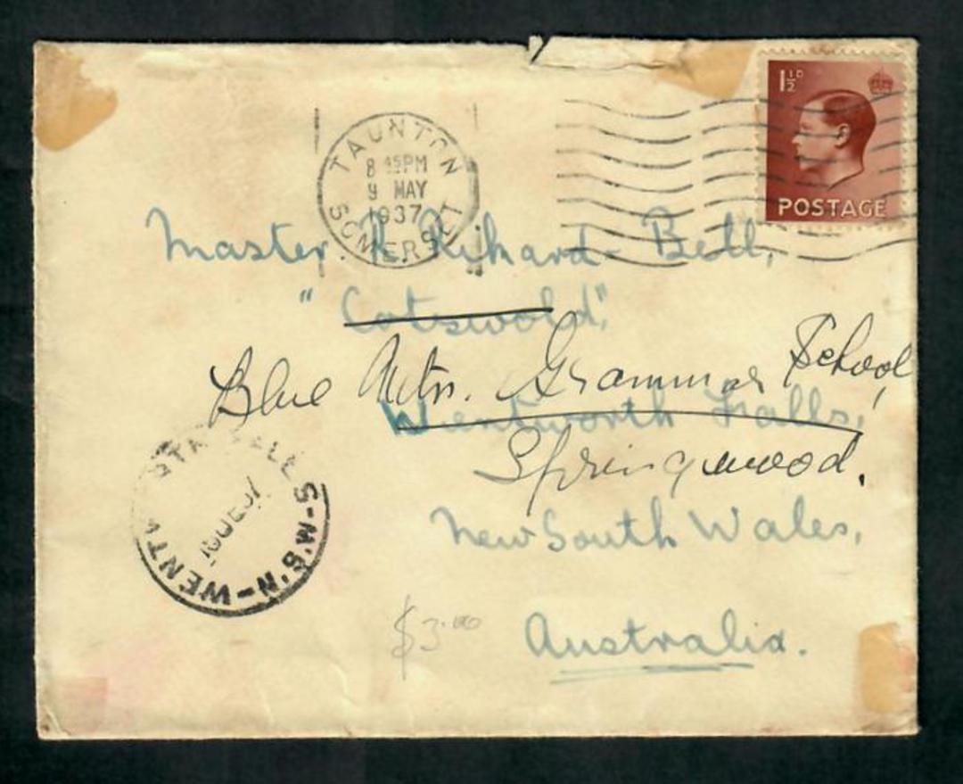 GREAT BRITAIN 1936 Letter to Australia. Redirected. - 30355 - PostalHist image 0