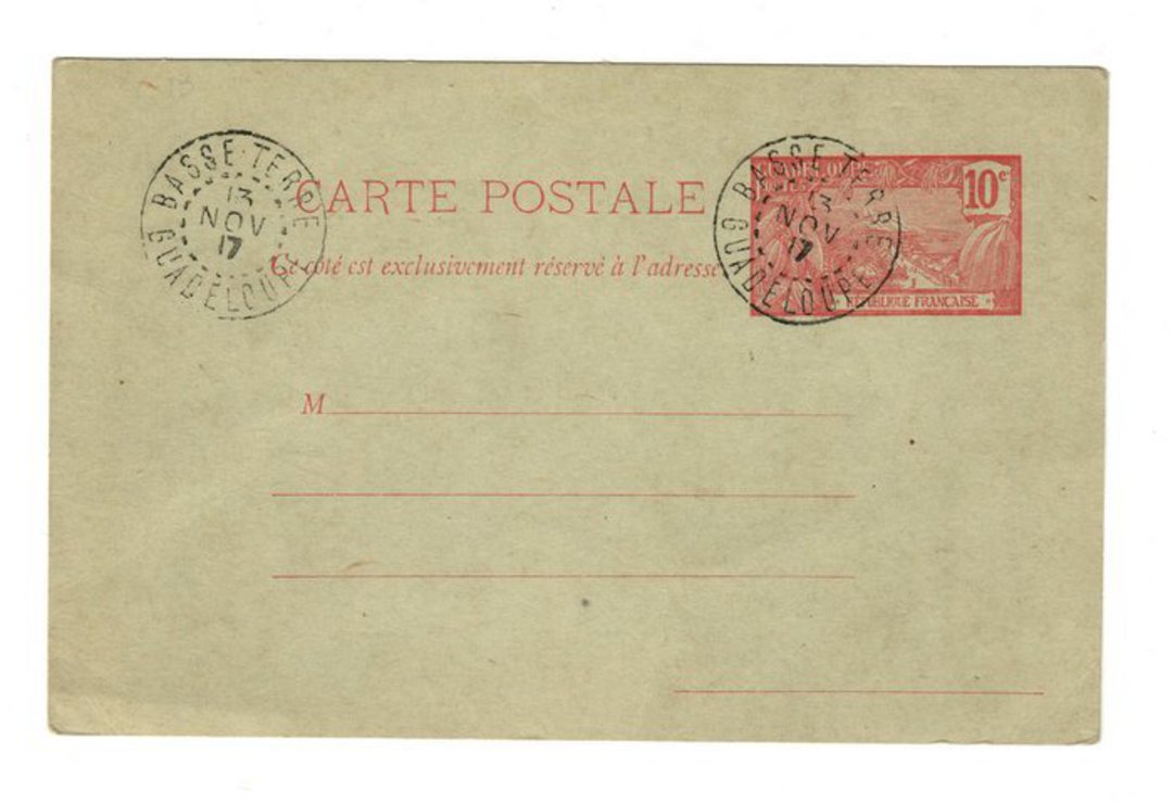 GUADELOUPE 1917 Carte Postale postmarked Basse-Terre. - 37615 - PostalHist image 0