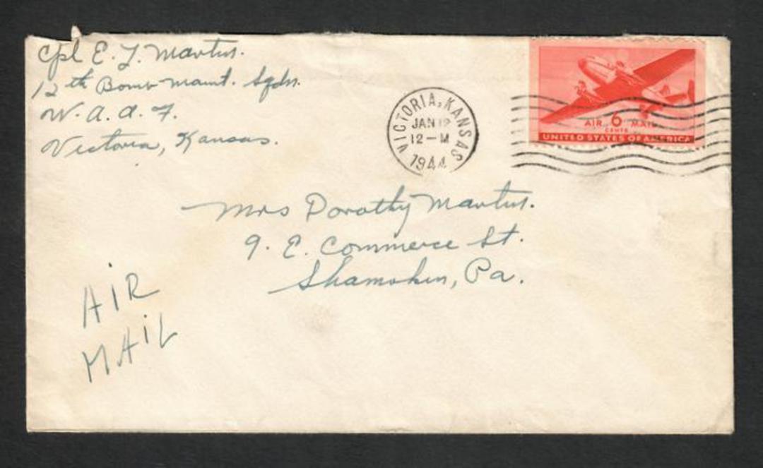 USA 1944 Airmail Letter from Serviceman. image 0