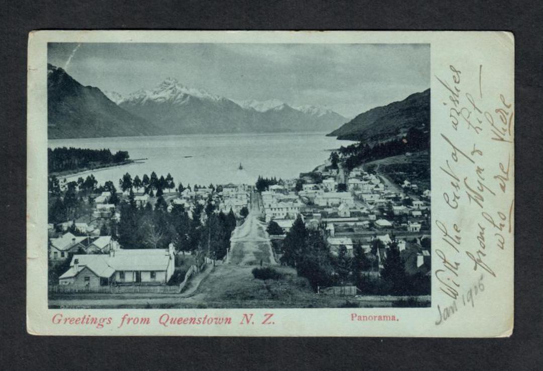 Early undivided postcard of Queenstown. A class Queenstown cancel on 1d Dominion. - 49457 - Postcard image 0