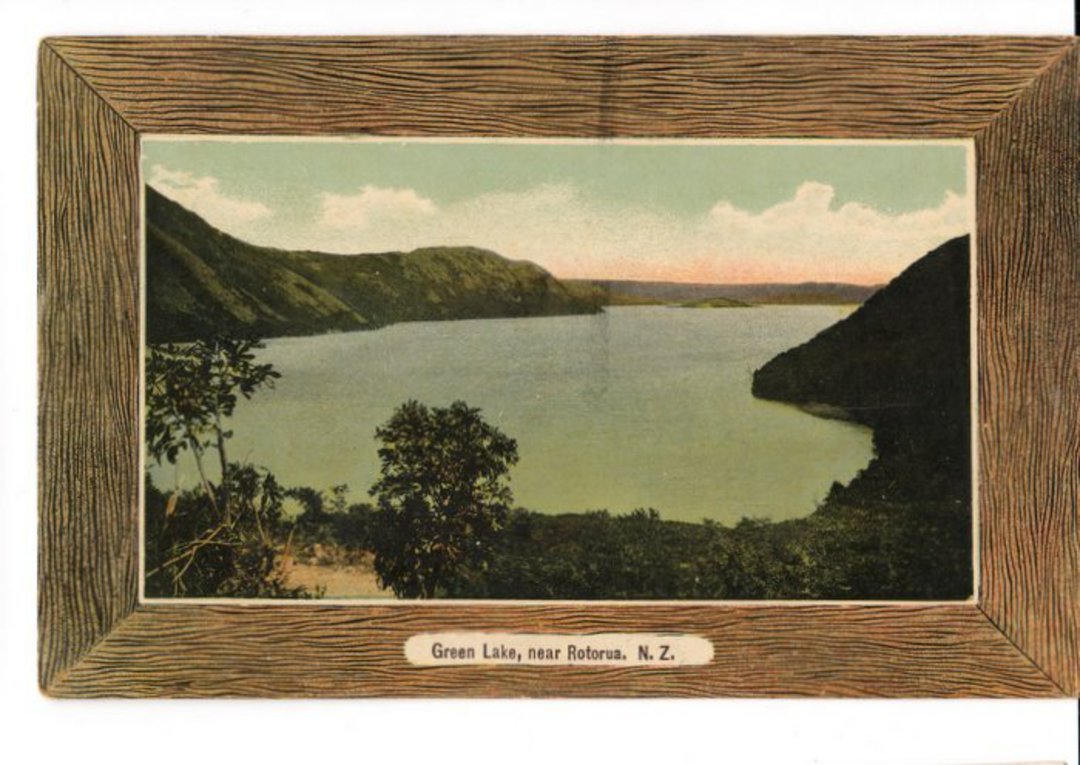 Coloured postcard of Green Lake near Rotorua. - 45969 - Postcard image 0