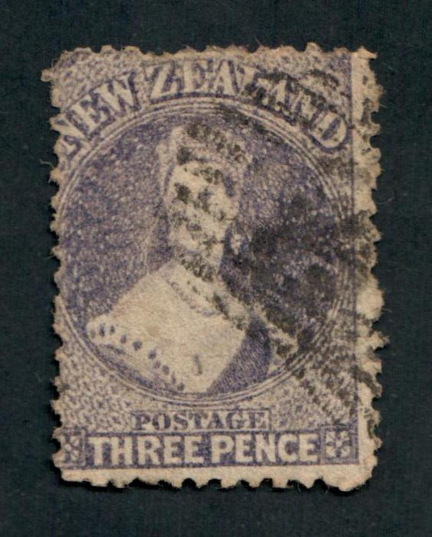 NEW ZEALAND 1862 Full Face Queen 3d Lilac. Plate wear but nice rich colour. Postmarkreasonable but across face. SG 115. - 39057 image 0