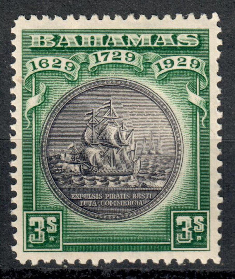 BAHAMAS 1931 Definitive 3/- Brownish Black and Green. Very lightly hinged. - 8265 - LHM image 0