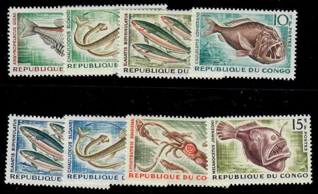 CONGO 1961 Tropical Fish. Set of 8. - 24519 - LHM image 0