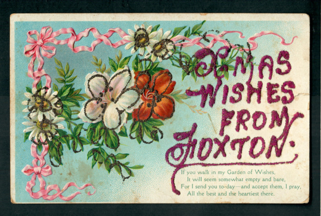 Glitter Postcard. Xmas wishes from Foxton. - 47303 - Postcard image 0
