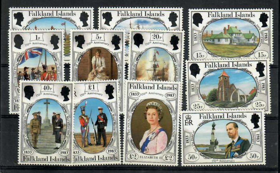 FALKLAND ISLANDS 1983 150th Anniversary of British Administration. Set of 11. Face £4.70. - 21572 - UHM image 0