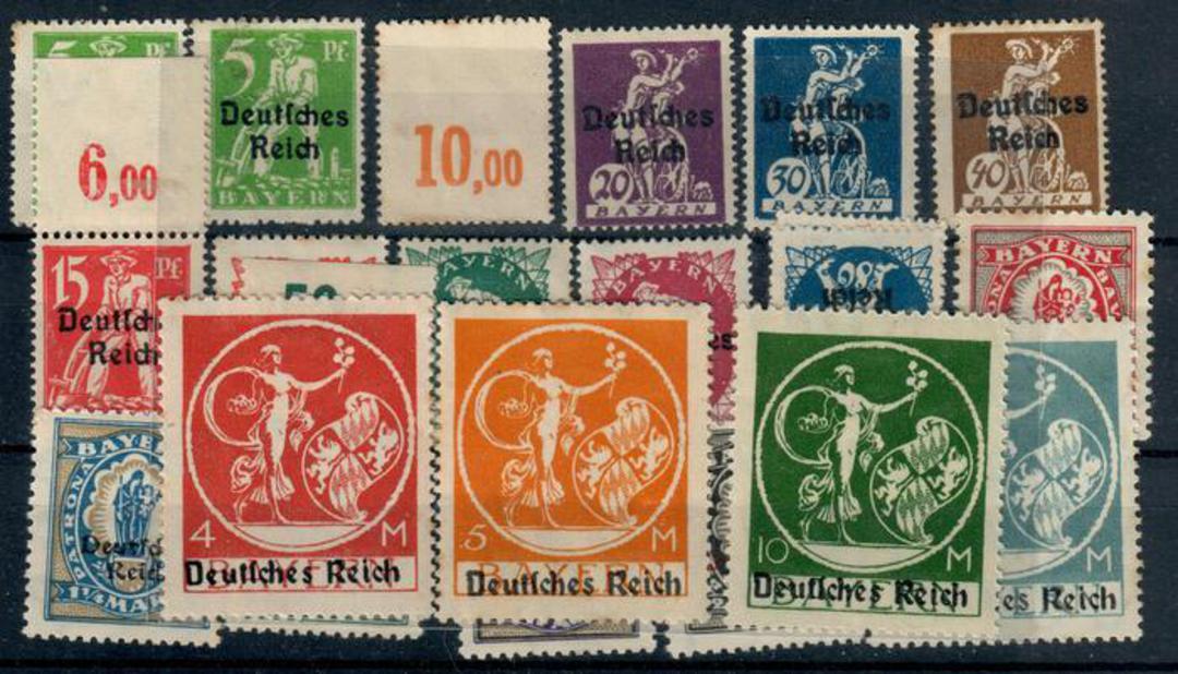 GERMANY 1920 Definitives. Set of 20. Selvedge printing on thr reverse of the 10pf. - 21378 - Mint image 0