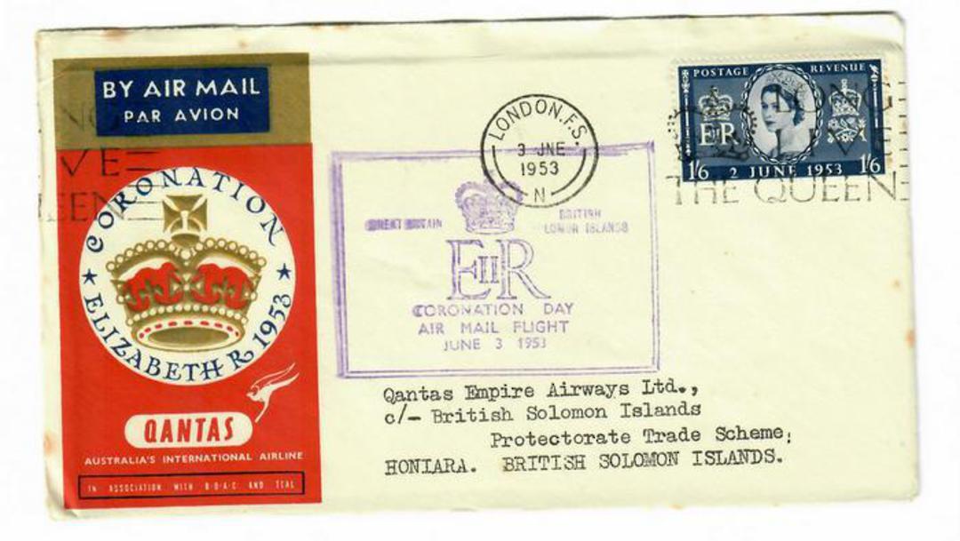 GREAT BRITAIN 1953 Coronation Flight London to Honiara. - 30127 - PostalHist image 0