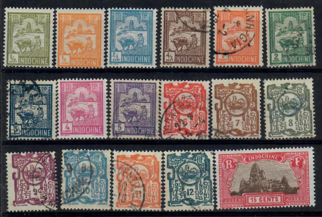 INDO-CHINA 1927 Definitives. Set of 24. Mixed mint and used. The (top value) $2 is mint (cv £48). - 25307 - UHM image 0