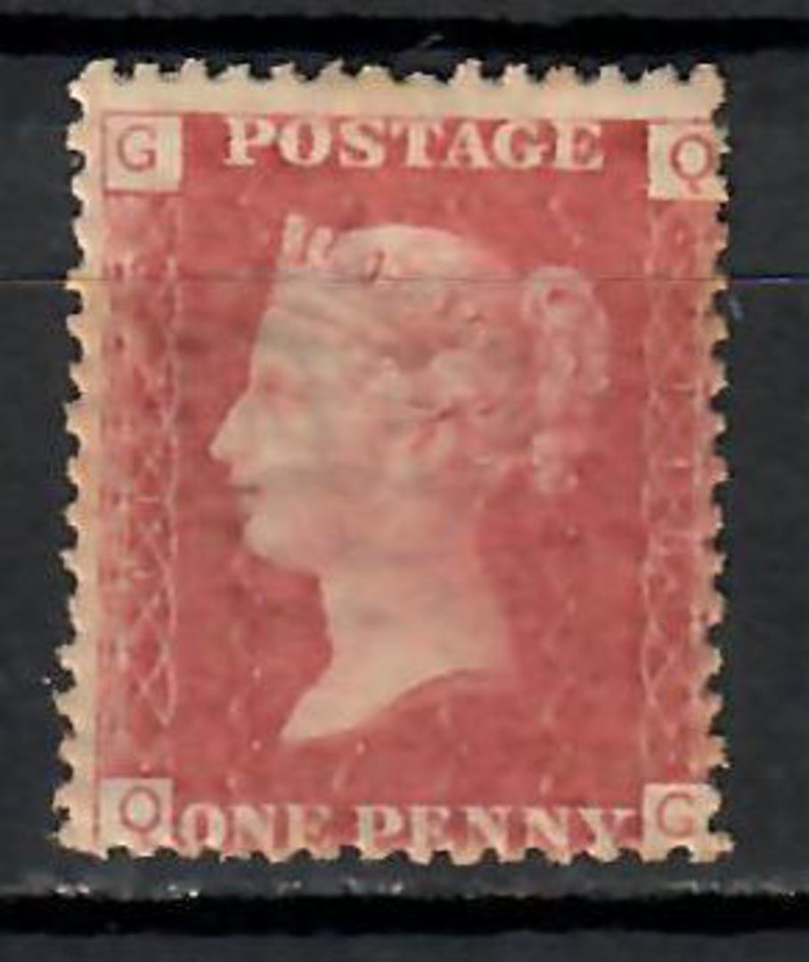 GREAT BRITAIN 1858 1d Red. Plate 118. Letters GQQG. Light hinge remains. Gum okay but hinge remains cover a large portion. - 744 image 0