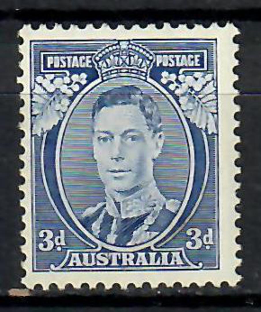 AUSTRALIA 1937 Geo 6th Definitive 3d Blue. Die 1. Flaw between T and  A. - 70801 - UHM image 0