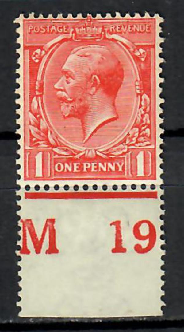 GREAT BRITAIN 1912 George 5th Definitive 1d. Bright Scarlet Control M19. - 79079 - Mint image 0