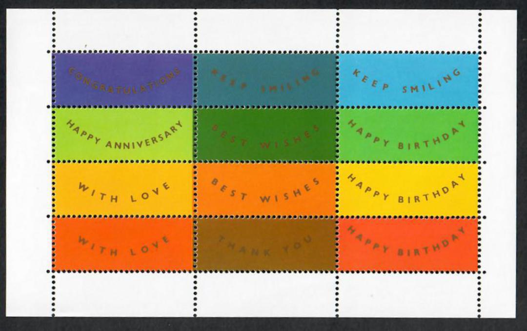 GREAT BRITAIN 1990 Greetings stamps. Booklet. Cover printed in Scarlet Lemon and Black with design cut out showing the stamps in image 2