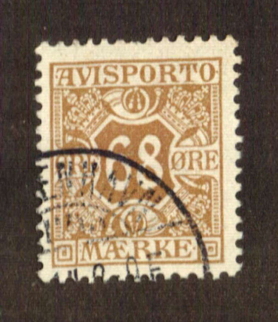 DENMARK 1907 Newspaper stamp. 68 ore Brown. One short perf at top. Otherwise very fine. - 71417 - FU image 0