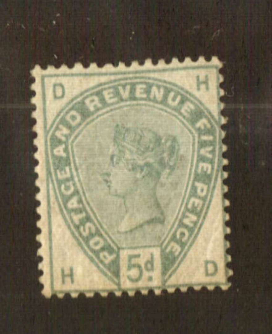 GREAT BRITAIN 1883 Victoria 1st Definitive 5d Dull Green. Light hinge remains. - 74463 - Mint image 0
