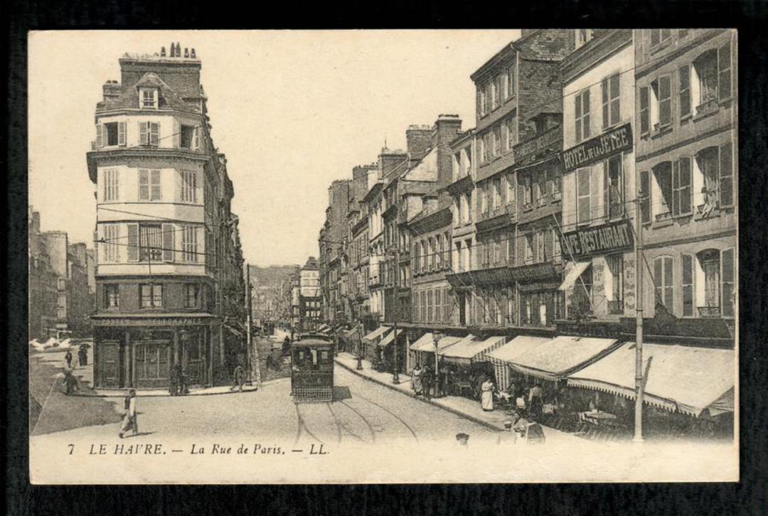 Postcard of Rue de Paris Le Havre. Tram prominent. - 240676 - Postcard image 0