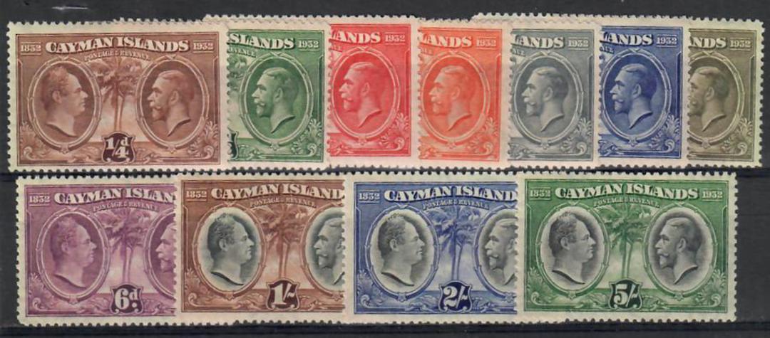 CAYMAN ISLANDS 1932 Centenary of the Assembly of Justices and Vestry. Set of 11 to the 5/- . Light hinge remains but clean and n image 0