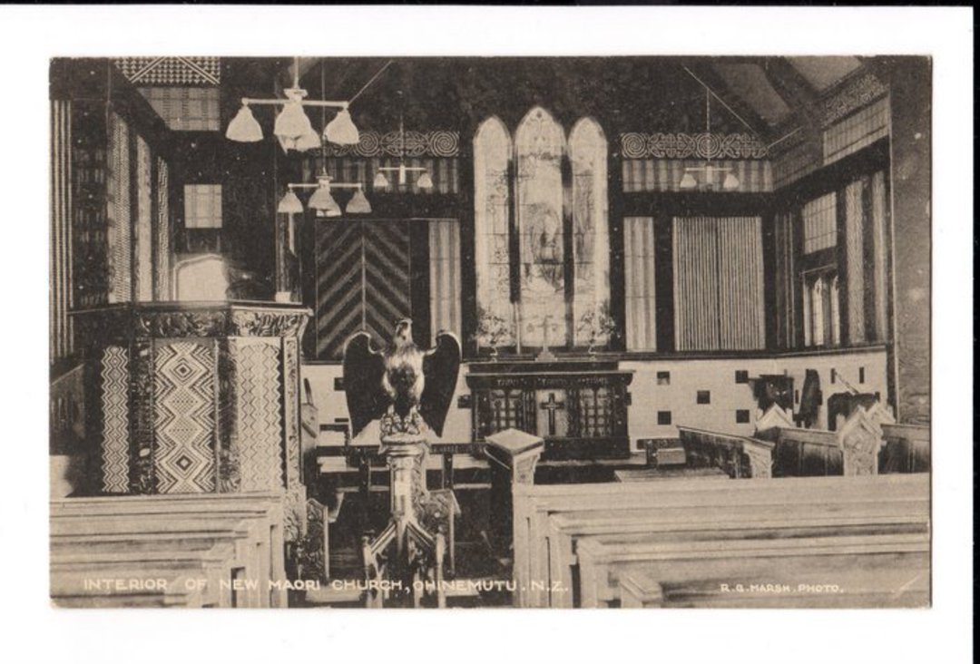 Postcard of the Interior of the Maori Church at Ohinemutu. - 46260 - Postcard image 0
