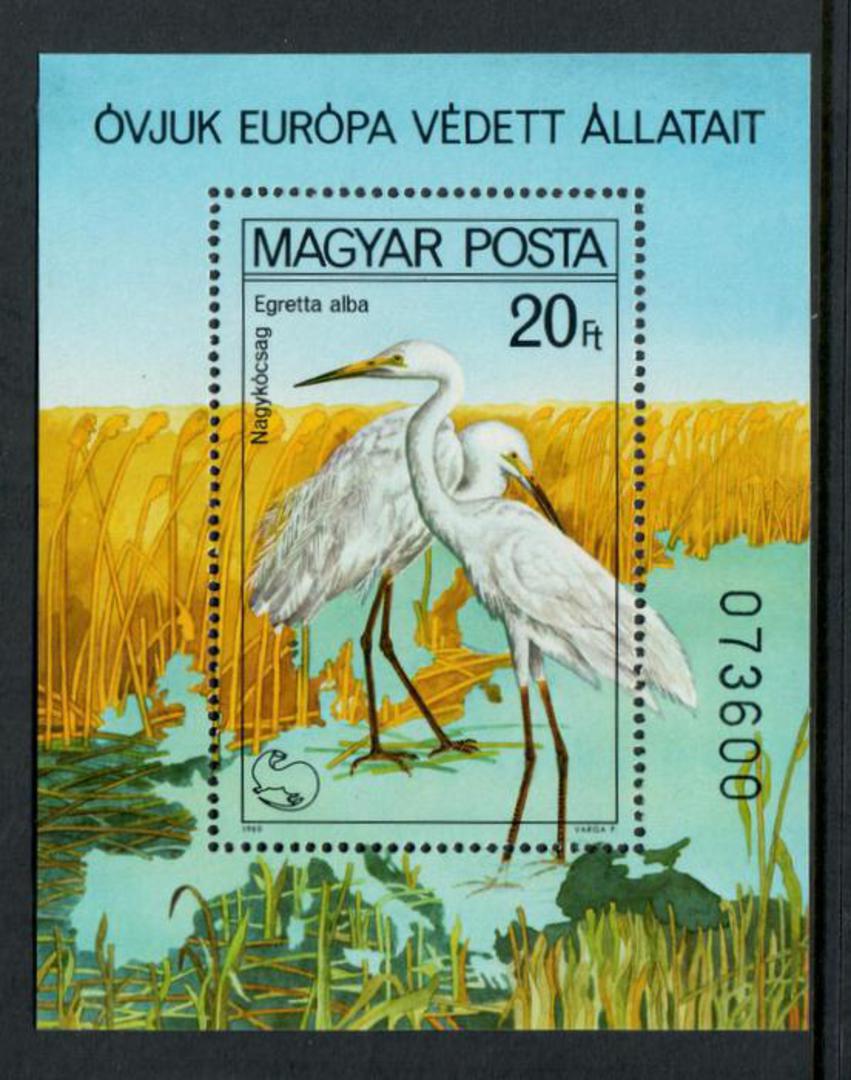 HUNGARY 1980 Protected Birds. Great Egret. Miniature sheet. - 50381 - UHM image 0