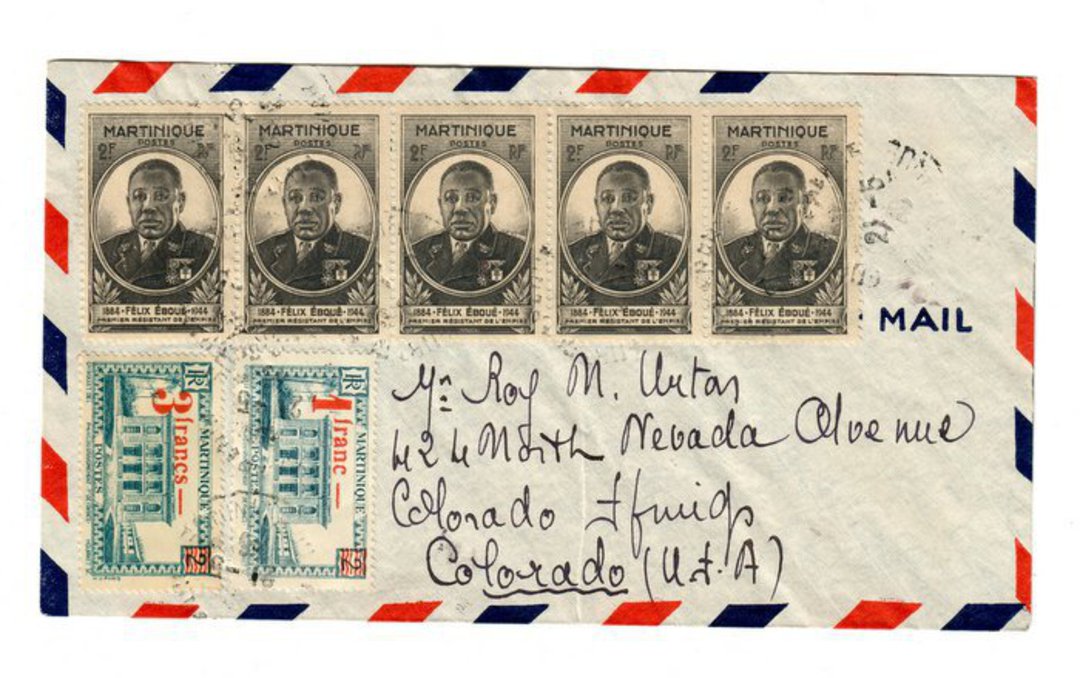 MARTINIQUE 1946 Airmail Letter from Fort de France to Colorado. - 37820 - PostalHist image 0