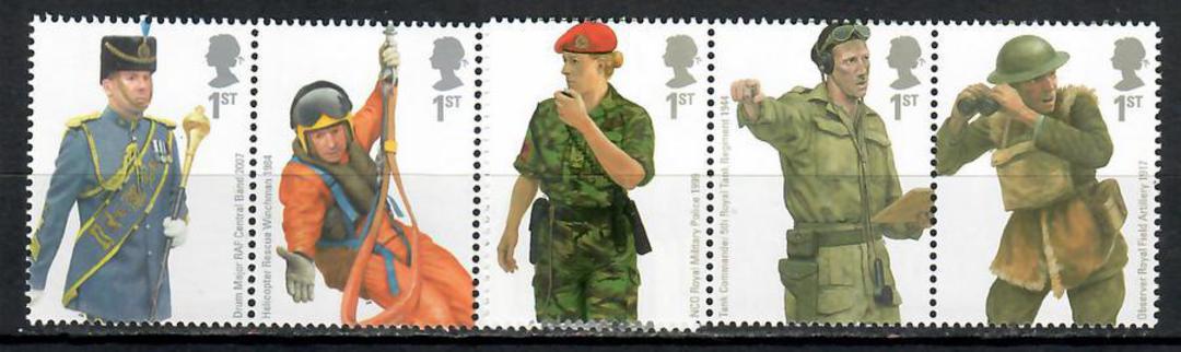 GREAT BRITAIN 2008 Military Uniforms. Set of 12 in strips of 3. - 52158 - UHM image 0