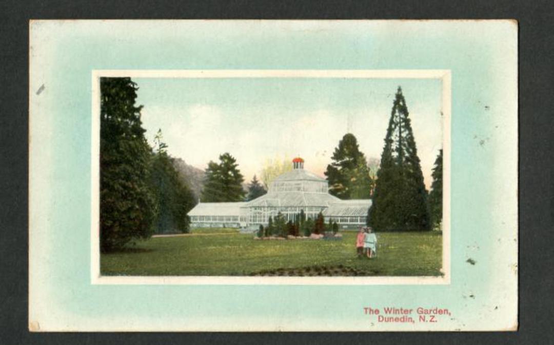Coloured Postcard of the Winter Garden Dunedin. - 49272 - Postcard image 0
