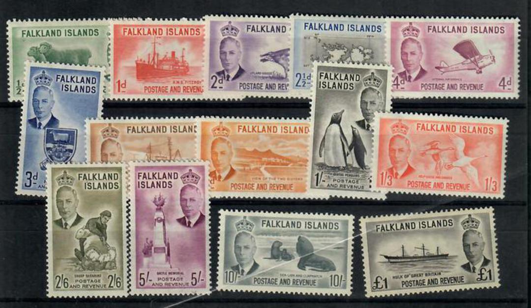 FALKLAND ISLANDS 1952 Geo 6th Definitives. Set of 14. - 21587 - Mint image 0