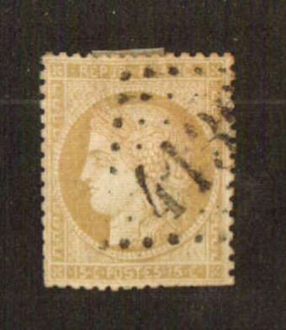 FRANCE 1870 Definitive Issued in Paris during the War 10c Bistre with Large Numeral Cancel 4136 Verdelais or 4138 Verdun-sur-Gar image 0