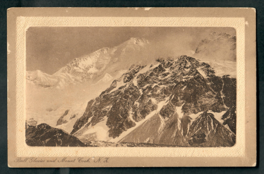 Sepia Postcard of Ball Glacier and Mount Cook. - 48883 - Postcard image 0