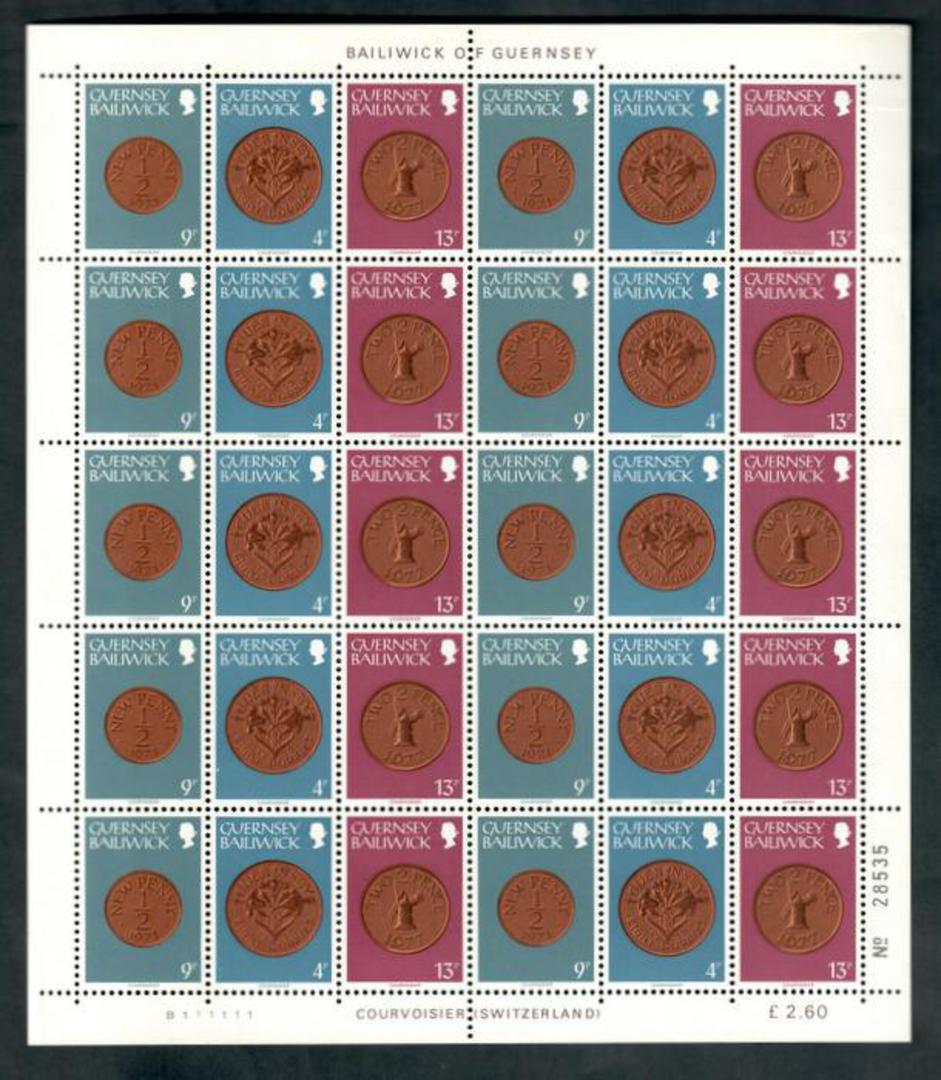 GUERNSEY 1979 Definitives. Sheet of 30 giving rise to two of the Booklet Panes as detailed in SG. Hard to obtain. Face £2.60. - image 0