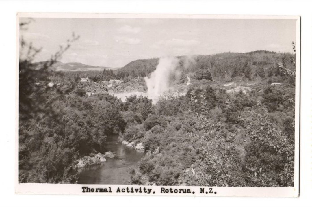 Real Photograph by N S Seaward of Thermal Activity Rotorua. - 46149 - Postcard image 0