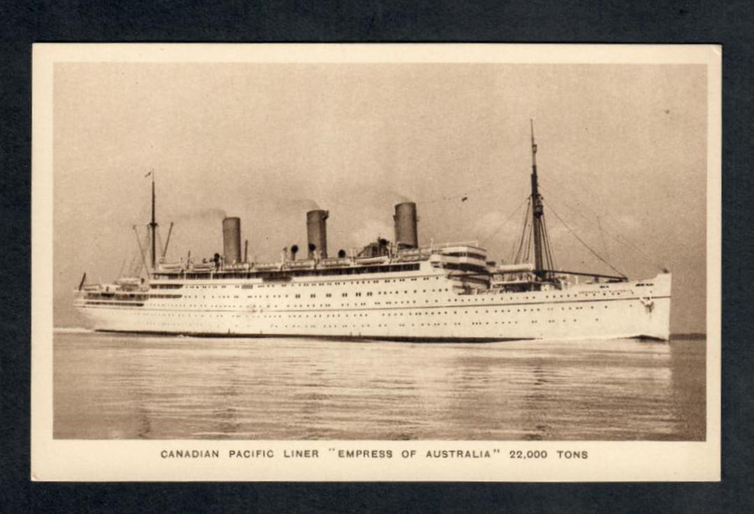 Sepia Postcard of Canadian Pacific Liner "Empress of Australia". - 40273 - Postcard image 0