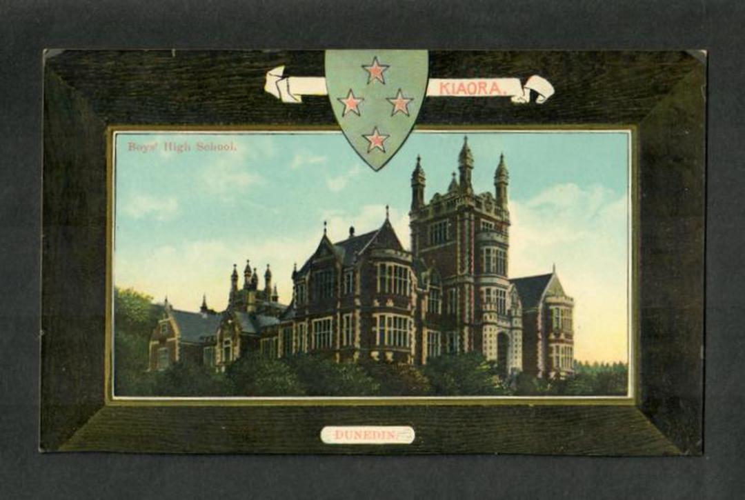 Coloured postcard of Boys' High School Dunedin. - 49209 - Postcard image 0