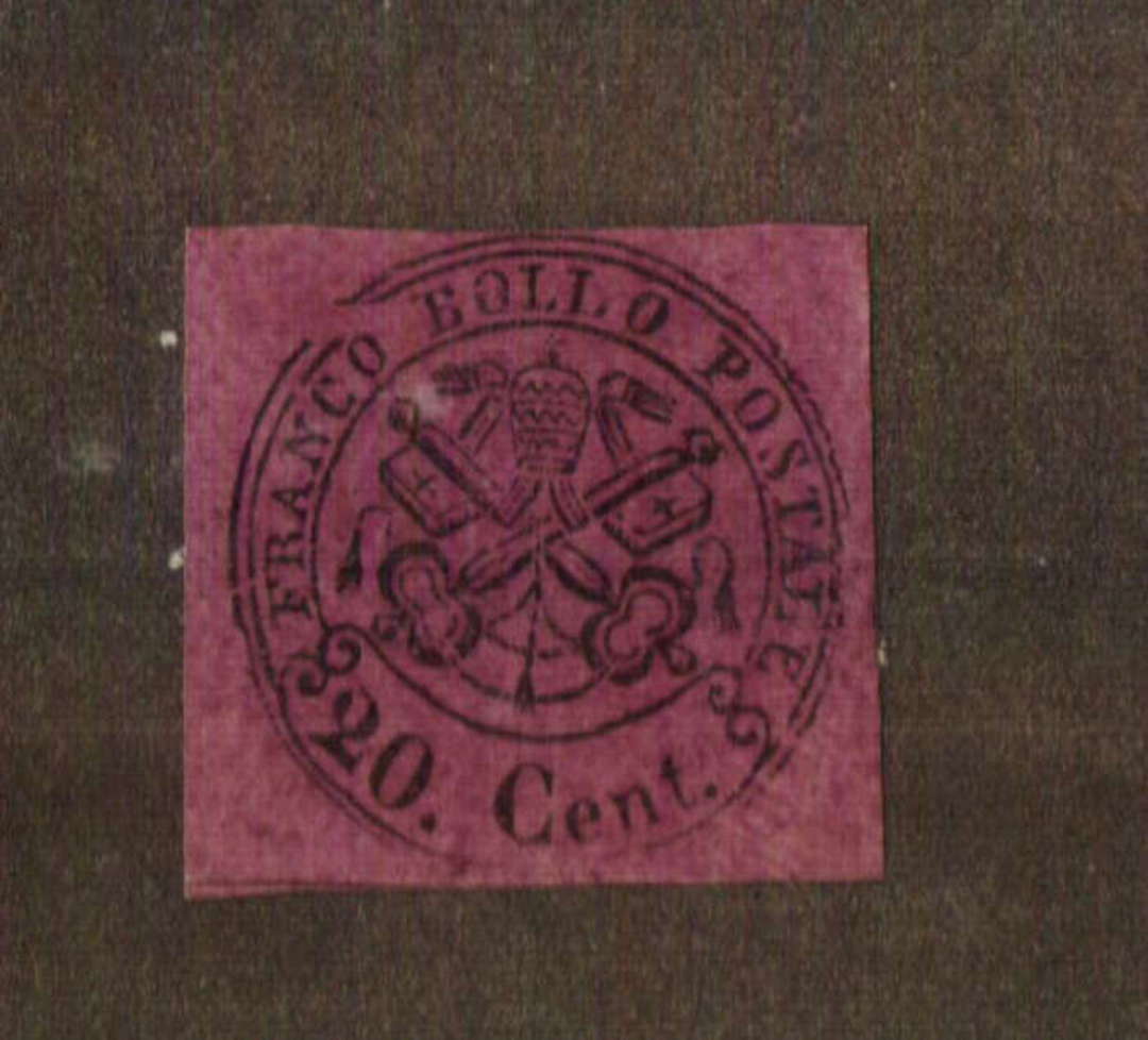 PAPAL STATES 1867 20c Black on indian red. - 71104 - Mint image 0