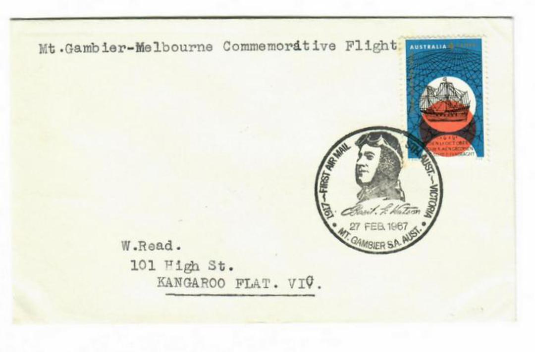 AUSTRALIA 1967 Mt Gambier to Melbourne Commemorative Flight. - 30154 - PostalHist image 0