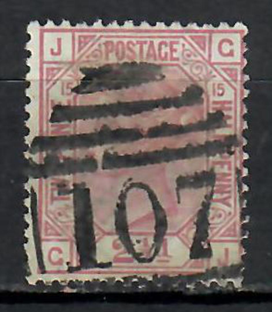 GREAT BRITAIN 1873 Victoria 1st Definitive 2½d Rosy Mauve. Plate 15. Oval cancel 107. Heavy. - 203 - Used image 0