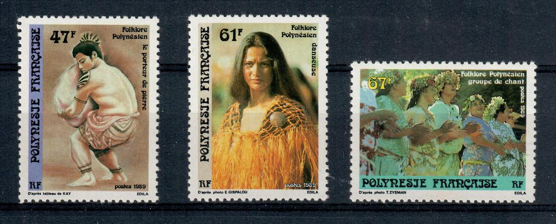 FRENCH POLYNESIA 1989 Polynesian Folklore. First series. Set of 3. - 20959 - UHM image 0
